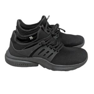 Mens Size EU 44 Black Round Toe Lace Up Low Top Sneaker Shoes